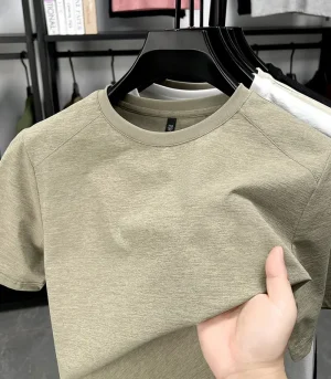 2025 New Men's Korean Casual Short Sleeved Round Neck T-shirt Summer Fashionable and Comfortable Versatile Top