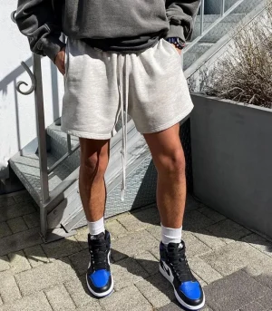 Men's Summer Casual Basketball Gym Workout Shorts Loose Fit Streetwear Drawstring Knitted Cotton Breathable Training Athletic‌