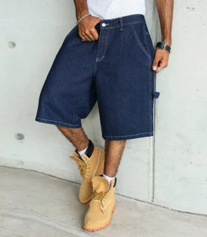 Loose-Fit Blue Denim Shorts for Summer, Wide-Leg Style