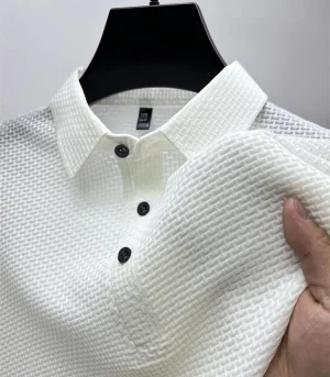 Summer men's loose and comfortable short-sleeved polo shirt ice silk breathable business fashion T-shirt high quality clothing